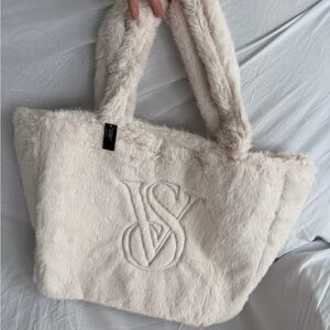 Victoria's Secret Plush White Tote Bag